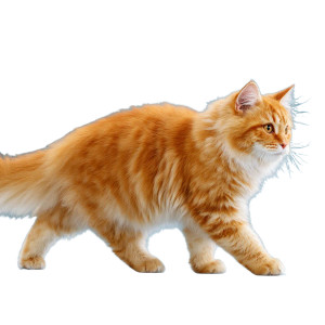 Fluffy Orange Cat V10 Vinyl Car Decal Sticker – Waterproof & UV-Resistant 3.4133333333333336"