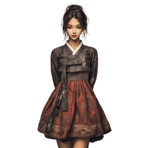 Korean Girl Traditional Vinyl Car Decal Sticker – Waterproof & UV-Resistant 3.4133333333333336"