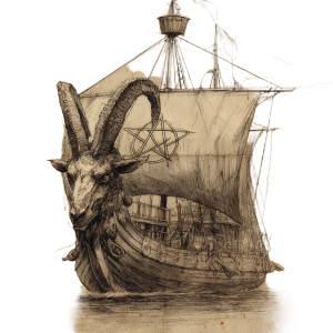 Satanic Viking Longship Vinyl Car Decal Sticker – Waterproof & UV-Resistant 3.4133333333333336"