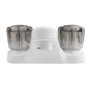 Luxury White Plastic Faucet | Lavatory Sink Faucet 4 Inch Deck Mount | 2 Acrylic Knob Handles