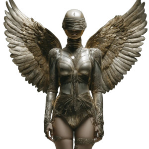 Silver Angel V5 Vinyl Car Decal Sticker – Waterproof & UV-Resistant 3.4133333333333336"