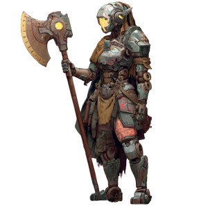 Glowing Axe Warrior Vinyl Car Decal Sticker – Waterproof & UV-Resistant 3.4133333333333336"