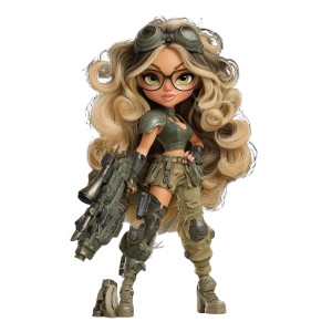 Warrior Princess Doll Vinyl Car Decal Sticker – Waterproof & UV-Resistant 3.4133333333333336"
