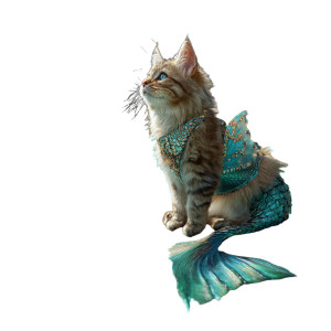 Mermaid Cat V2 Vinyl Car Decal Sticker – Waterproof & UV-Resistant 6.826666666666667"