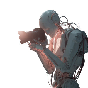 Robot Photographer Vinyl Car Decal Sticker – Waterproof & UV-Resistant 6.826666666666667"