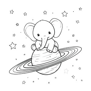 Elephant On Saturn Vinyl Car Decal Sticker – Waterproof & UV-Resistant 6.826666666666667"