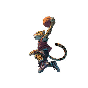 Dunking Leopard Vinyl Car Decal Sticker – Waterproof & UV-Resistant 6.826666666666667"