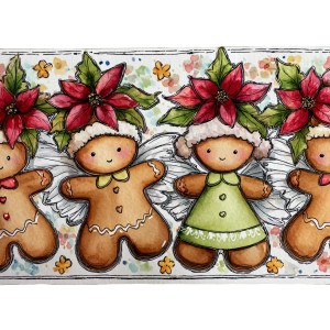 Gingerbread Men Illustration Vinyl Car Decal Sticker – Waterproof & UV-Resistant 3.4133333333333336"