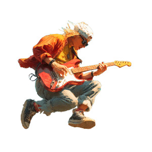 Flying Guitarist Vinyl Car Decal Sticker – Waterproof & UV-Resistant 3.4133333333333336" Flying Guitarist Vinyl Car Decal Sticker – Waterproof & UV-Resistant 3.4133333333333336"