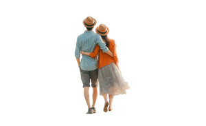 Beach Stroll Couple V2 Vinyl Car Decal Sticker – Waterproof & UV-Resistant 2.8266666666666667"