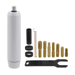 True Spike White Antenna Booster Base | Screw-In Style | Billet Aluminum | With Car Screw Adapter & Reception Booster Coil