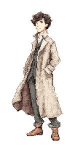 Pixel Sherlock Holmes Vinyl Car Decal Sticker – Waterproof & UV-Resistant 4.8533333333333335"