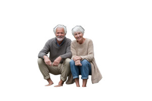 Senior Couple Relaxing V2 Vinyl Car Decal Sticker – Waterproof & UV-Resistant 2.986666666666667"