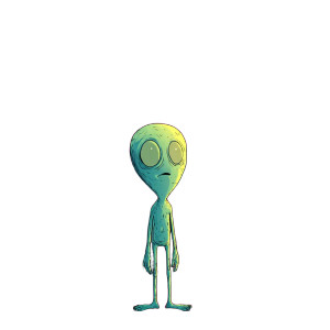 Crash-Landed Alien Vinyl Car Decal Sticker – Waterproof & UV-Resistant 6.826666666666667"