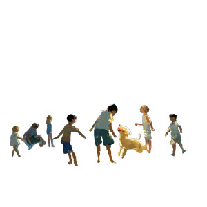 Children Playing Tag V2 Vinyl Car Decal Sticker – Waterproof & UV-Resistant 3.4133333333333336"