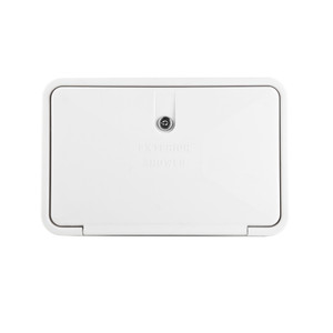 Dura Faucet White Exterior Shower | Hand-Held With Lock And Key | 90 Degree Outlet | 60 Inch Hose