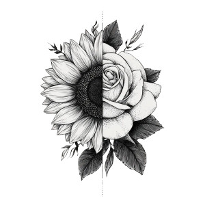 Split Flower Art Vinyl Car Decal Sticker – Waterproof & UV-Resistant 3.4133333333333336"
