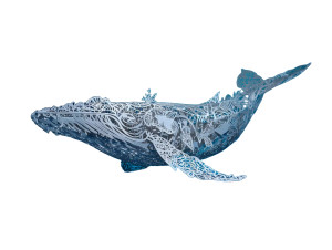 Paper Whale Art Vinyl Car Decal Sticker – Waterproof & UV-Resistant 6.1866666666666665"