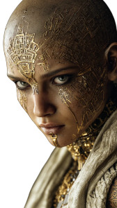 Futuristic Egyptian Priestess Vinyl Car Decal Sticker – Waterproof & UV-Resistant 4.8533333333333335"