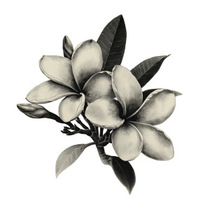 Plumeria Flowers V4 Vinyl Car Decal Sticker – Waterproof & UV-Resistant 3.4133333333333336"
