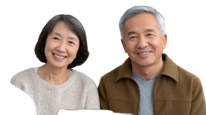 Elderly Korean Couple V3 Vinyl Car Decal Sticker – Waterproof & UV-Resistant 2.72"