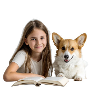 Smiling Girl With Corgi Vinyl Car Decal Sticker – Waterproof & UV-Resistant 6.826666666666667" Smiling Girl With Corgi Vinyl Car Decal Sticker – Waterproof & UV-Resistant 6.826666666666667"