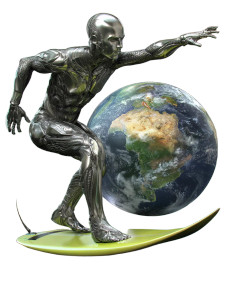 Silver Surfer Surfing Vinyl Car Decal Sticker – Waterproof & UV-Resistant 8.213333333333333"