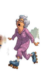 Skating Elderly Woman Vinyl Car Decal Sticker – Waterproof & UV-Resistant 4.8533333333333335" Skating Elderly Woman Vinyl Car Decal Sticker – Waterproof & UV-Resistant 4.8533333333333335"