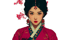 Joseon Queen Portrait Vinyl Car Decal Sticker – Waterproof & UV-Resistant 2.72"