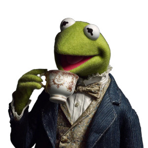 Kermit Sips Tea Vinyl Car Decal Sticker – Waterproof & UV-Resistant 3.4133333333333336"