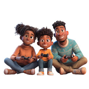 Gaming Family Joy Vinyl Car Decal Sticker – Waterproof & UV-Resistant 3.4133333333333336"