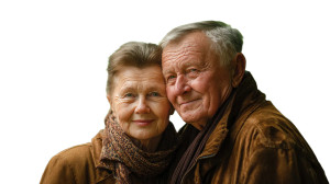 Senior Couple Portrait Vinyl Car Decal Sticker – Waterproof & UV-Resistant 2.72"