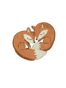 Intertwined Foxes Vinyl Car Decal Sticker – Waterproof & UV-Resistant 8.213333333333333"