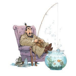 Fishing Caricature Vinyl Car Decal Sticker – Waterproof & UV-Resistant 3.4133333333333336"