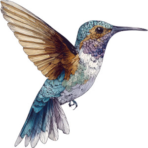 Hummingbird Sketch Vinyl Car Decal Sticker – Waterproof & UV-Resistant 3.4133333333333336"