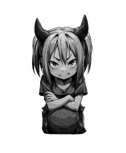 Devil Labubu Plushie Vinyl Car Decal Sticker – Waterproof & UV-Resistant 8.0"