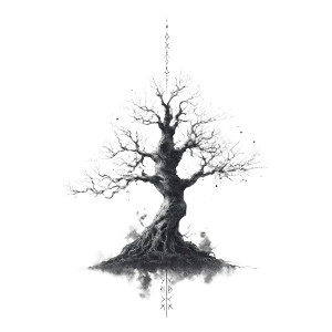 Mystical Rooted Tree Vinyl Car Decal Sticker – Waterproof & UV-Resistant 3.4133333333333336"