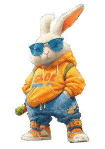 Street-Style Bunny Vinyl Car Decal Sticker – Waterproof & UV-Resistant 4.373333333333333"