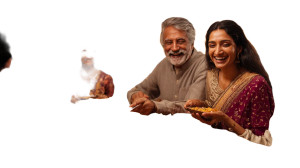 Indian Family Feast Vinyl Car Decal Sticker – Waterproof & UV-Resistant 2.72"