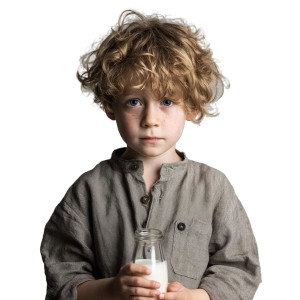Boy Drinking Milk Vinyl Car Decal Sticker – Waterproof & UV-Resistant 3.4133333333333336"