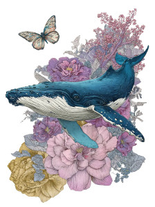 Whale In Flowers Vinyl Car Decal Sticker – Waterproof & UV-Resistant 4.213333333333333" Whale In Flowers Vinyl Car Decal Sticker – Waterproof & UV-Resistant 4.213333333333333"