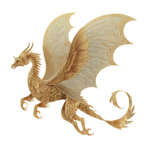 Gold Dragon Illustration Vinyl Car Decal Sticker – Waterproof & UV-Resistant 3.4133333333333336"
