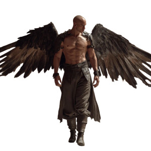 Bald Winged Warrior Vinyl Car Decal Sticker – Waterproof & UV-Resistant 3.4133333333333336"