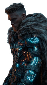 Cyborg Viking Vinyl Car Decal Sticker – Waterproof & UV-Resistant 4.8533333333333335"