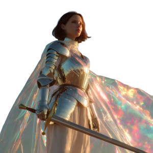 Proud Knight Woman Vinyl Car Decal Sticker – Waterproof & UV-Resistant 3.4133333333333336"