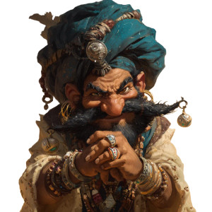 Arabic Gnome Merchant Vinyl Car Decal Sticker – Waterproof & UV-Resistant 3.4133333333333336"