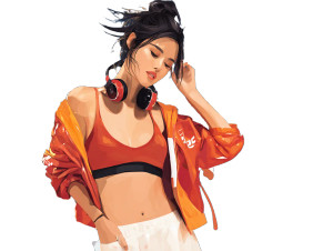 Trendy Asian Dj Model Vinyl Car Decal Sticker – Waterproof & UV-Resistant 6.1866666666666665"