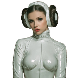 Princess Leia Latex Vinyl Car Decal Sticker – Waterproof & UV-Resistant 3.4133333333333336"