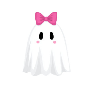 Cute Ghost Bow Vinyl Car Decal Sticker – Waterproof & UV-Resistant 6.826666666666667"