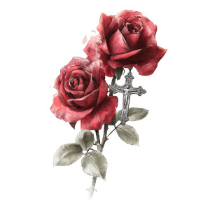 Roses And Locket Vinyl Car Decal Sticker – Waterproof & UV-Resistant 6.826666666666667"